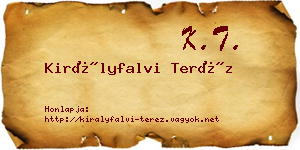 Királyfalvi Teréz névjegykártya