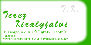 terez kiralyfalvi business card